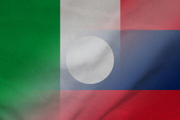 Italy and Laos national flag international contract LAO ITA
