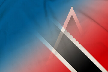 Saint Lucia and Trinidad and Tobago government flag transborder contract TTO LCA - obrazy, fototapety, plakaty