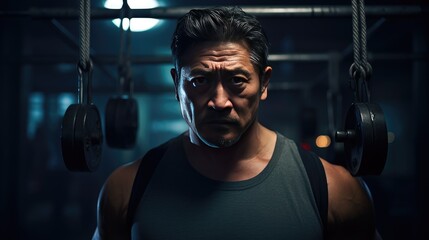 Mid adult man in the gym