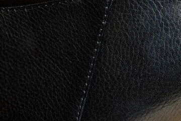parts and details of clothing made of black leather