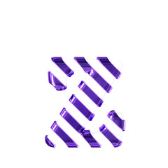 White symbol with thin purple diagonal straps. letter z
