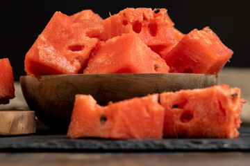 juicy and fresh pieces of red watermelon