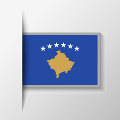 Vector Rectangular Kosovo Flag Background