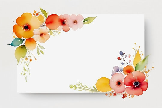 Nature's Palette: Watercolor Art Label with Diverse Outlines and Space for Text