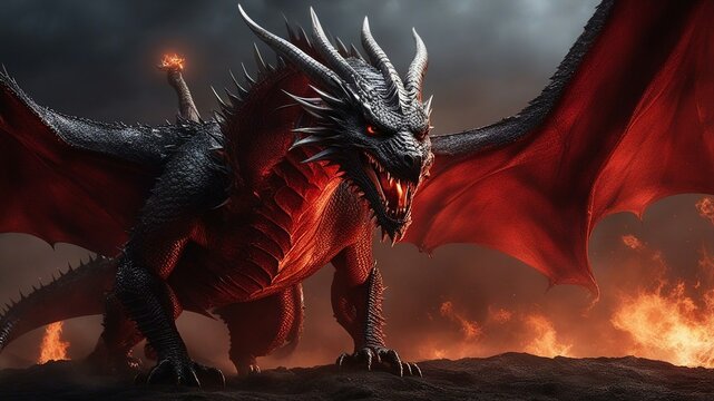 dragon in the night  red dragon that has been enslaved and tortured by a dark wizard who uses it as a weapon of war.  