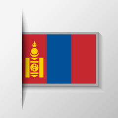Vector Rectangular Mongolia Flag Background