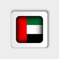 Fototapeta premium United Arab Emirates Flag Button Flat Design