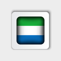 Sierra Leone Flag Button Flat Design