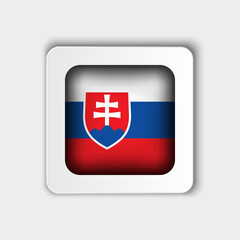 Slovakia Flag Button Flat Design