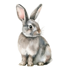 Obraz premium Watercolor Rabbit on white background