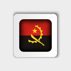 Angola Flag Button Flat Design