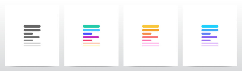 Obraz premium Horizontal Lines Thick And Thin Letter Logo Design E