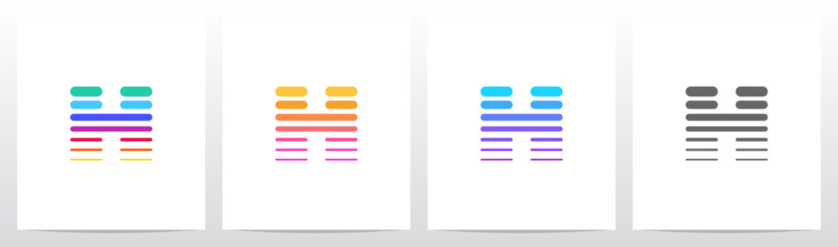 Horizontal Lines Thick And Thin Letter Logo Design H