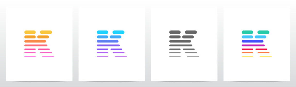 Horizontal Lines Thick And Thin Letter Logo Design K