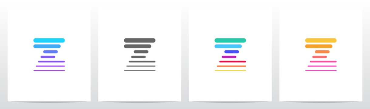 Horizontal Lines Thick And Thin Letter Logo Design Z