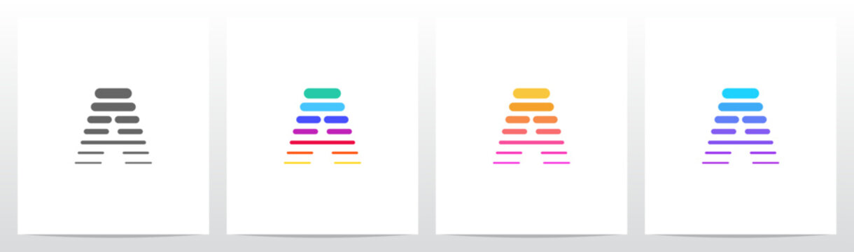 Horizontal Lines Thick And Thin Letter Logo Design A