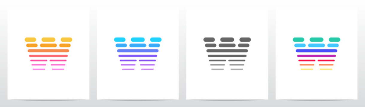 Horizontal Lines Thick And Thin Letter Logo Design W