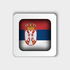Obraz premium Serbia Flag Button Flat Design
