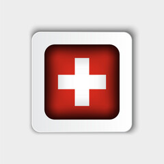 Switzerland Flag Button Flat Design