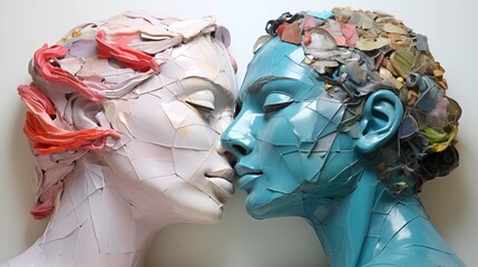 Abstract Sculptural Faces