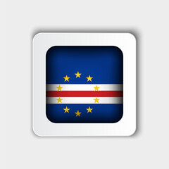 Cape Verde Flag Button Flat Design