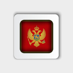 Montenegro Flag Button Flat Design