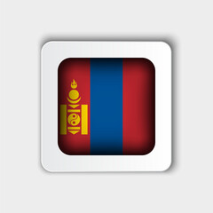 Mongolia Flag Button Flat Design