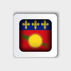 Guadeloupe Flag Button Flat Design