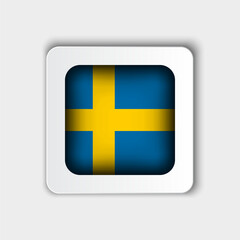 Sweden Flag Button Flat Design