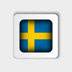 Obraz premium Sweden Flag Button Flat Design