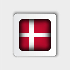 Denmark Flag Button Flat Design