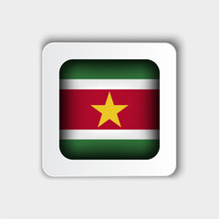 Suriname Flag Button Flat Design