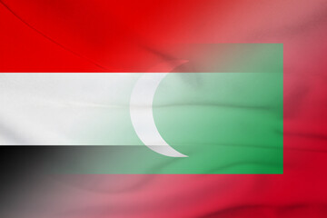 Yemen and Maldives national flag international relations MDV YEM