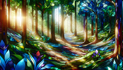 Stained glass Forest