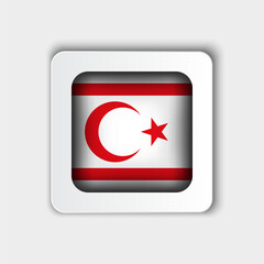 Northern Cyprus Flag Button Flat Design