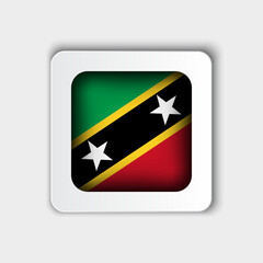 Saint kitts and Nevis Flag Button Flat Design