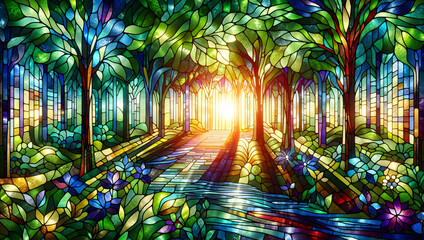 Stained glass Forest