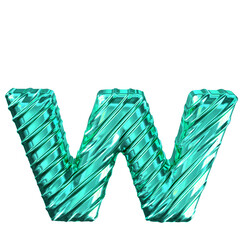 Ribbed turquoise symbol. letter w