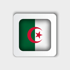 Algeria Flag Button Flat Design