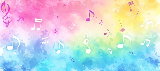 Vibrant abstract background with music notes forming captivating melody for stunning musical banner.