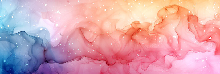 Soft and pastel-colored alcohol ink splashes the background. Banner image.