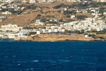 Fototapeta premium Mykonos village at the coast of Mykonos island. 