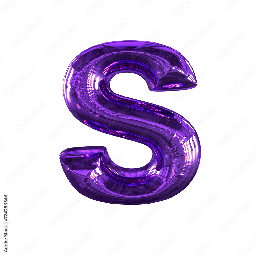 Wall mural inflatable symbol. letter s