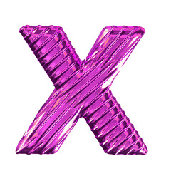 Ribbed purple symbol. letter x