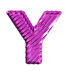Ribbed purple symbol. letter y