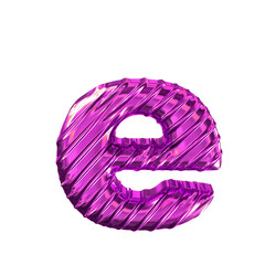 Ribbed purple symbol. letter e