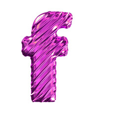 Ribbed purple symbol. letter f