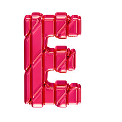 Pink symbol in a frame. letter e