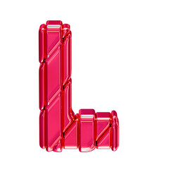 Pink symbol in a frame. letter l
