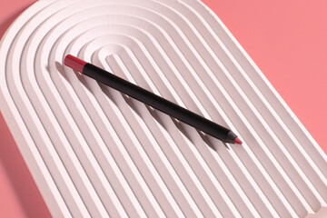 Pink lip liner pencil, makeup decorative cosmetic mockup